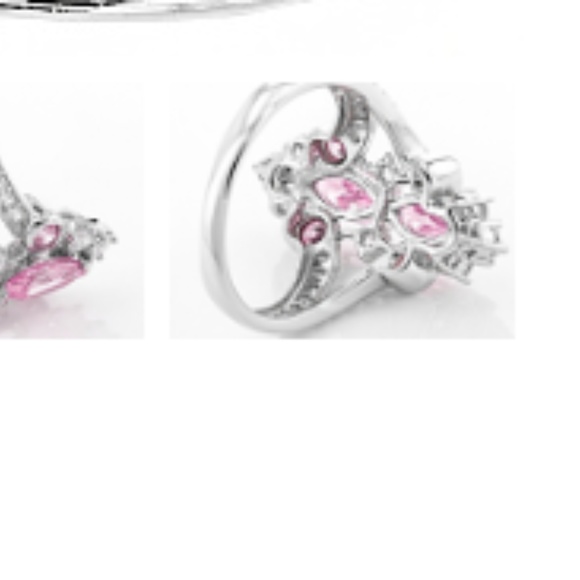 Pink & White ring.925 sterling silver - Picture 2 of 2